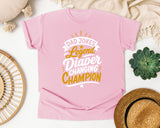 Dad Jokes Legend Diaper Changing Champion White graphic tee in Blossom