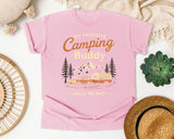 My Favorite Camping Buddy Calls Me Dad graphic tee in Blossom