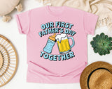 Our First Father's Day Together Grey 2 graphic tee in Blossom