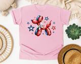 Patriotic Balloon Dog graphic tee in Blossom