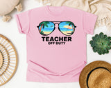 Teacher Off Duty Sunglasses graphic tee in Blossom