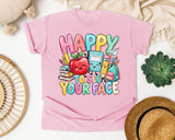 Happy To See Your Face Books graphic tee in Blossom