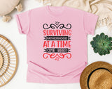 Surviving Fatherhood One Beer At A Time Grey 3 graphic tee in Blossom