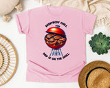 Everybody Chill Dad Is On The Grill Brown graphic tee in Blossom