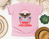 I'm Here For The Snacks And Freedom graphic tee in Blossom
