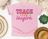 Teach Love Inspire Pink graphic tee in Blossom