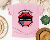 We Will Never Forget Patriot Day White 2 graphic tee in Blossom