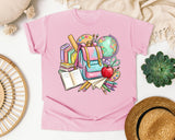 Backpack And Books graphic tee in Blossom