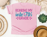 Roaring My Into 7th Grade Floral graphic tee in Blossom