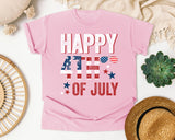 Happy 4th Of July White graphic tee in Blossom