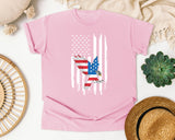Flying Eagle American Flag graphic tee in Blossom