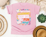 Back To School Learning Every Day The Fun Way graphic tee in Blossom
