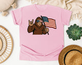 Bigfoot American Flag graphic tee in Blossom