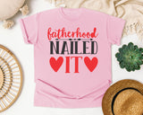 Fatherhood Nailed It White 3 graphic tee in Blossom