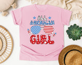 All American Girl Grey graphic tee in Blossom