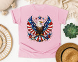 Patriotic Eagle Emblem graphic tee in Blossom
