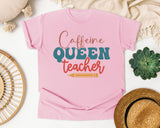Caffeine Queen Teacher graphic tee in Blossom