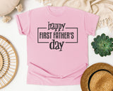 Happy First Father's Day Navy graphic tee in Blossom