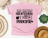 Homeschool Mom And Principal graphic tee in Blossom