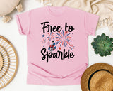 Free To Sparkle Grey graphic tee in Blossom