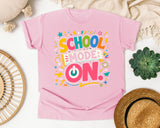 School Mode On graphic tee in Blossom