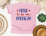 Proud To Be An American Grey graphic tee in Blossom