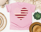 American Flag Heart Red 4 graphic tee in Blossom
