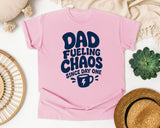 Dad Fueling Chaos Since Day One Navy graphic tee in Blossom