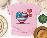 Patriotic Heart Character graphic tee in Blossom