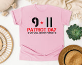 Patriot Day We Will Never Forget Black graphic tee in Blossom
