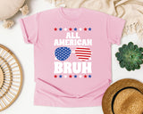 All American Bruh graphic tee in Blossom