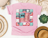 Flag Made Of Marshmallows graphic tee in Blossom