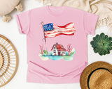 Flag Over Country House graphic tee in Blossom