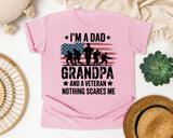 I'm A Dad Grandpa And A Veteran Nothing Scares Me Black graphic tee in Blossom