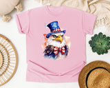 Eagle In Patriotic Hat graphic tee in Blossom