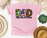 Dad Man Myth Legend Brown 2 graphic tee in Blossom