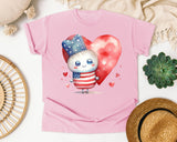 Patriotic Kid With Heart graphic tee in Blossom