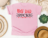 My Dad Rocks Pink graphic tee in Blossom