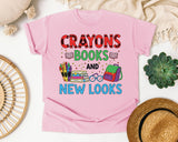 Crayons Books And New Looks graphic tee in Blossom