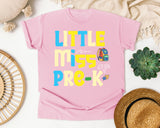 Little Miss Pre-K Bright graphic tee in Blossom