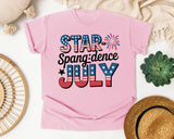 Star Spangled July Grey 2 graphic tee in Blossom