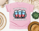 I'm Not Drunk I'm Patriotic White graphic tee in Blossom