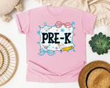 Pre-K Notebook Bow graphic tee in Blossom