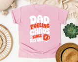 Dad Fueling Chaos Since Day One White 2 graphic tee in Blossom