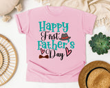 Happy First Father's Day Teal graphic tee in Blossom