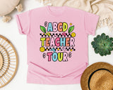 ABCD Teacher Tour graphic tee in Blossom