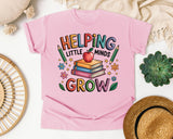 Helping Little Minds Grow Books graphic tee in Blossom