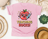 Teaching Rocks graphic tee in Blossom