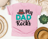 My Dad Rocks White graphic tee in Blossom