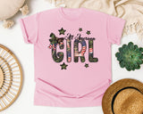 All American Girl Brown graphic tee in Blossom